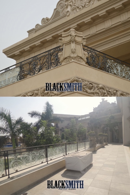 CRYSTAL GLASS COMBINED IRON BALCONY